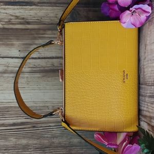Dune London Yellow Croc-Embossed Handbag